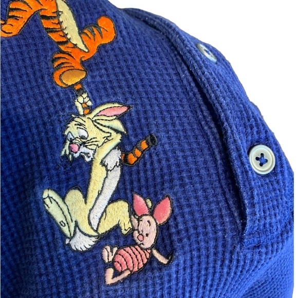 Disney Store Blue Thermal Henley Pooh & Friends Size XL Long Sleeve Shirt - Picture 6 of 7